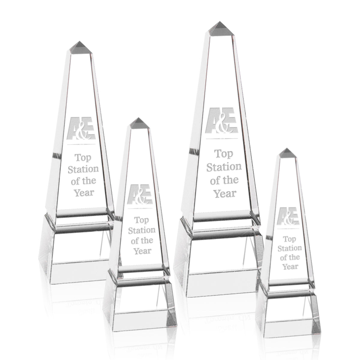 Single-Groove Optical Crystal Obelisk Award