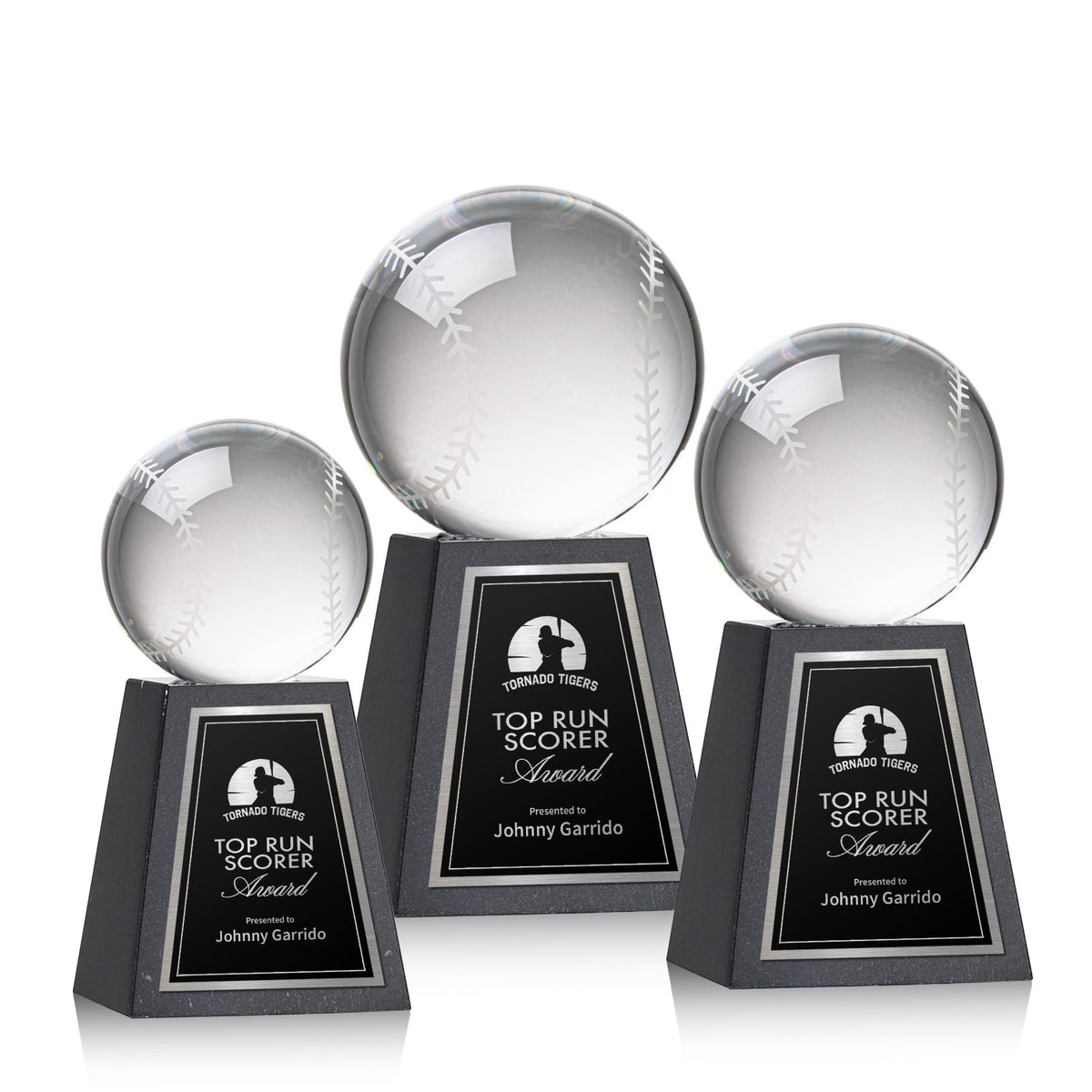 Baseball Award on Tall Marble Base