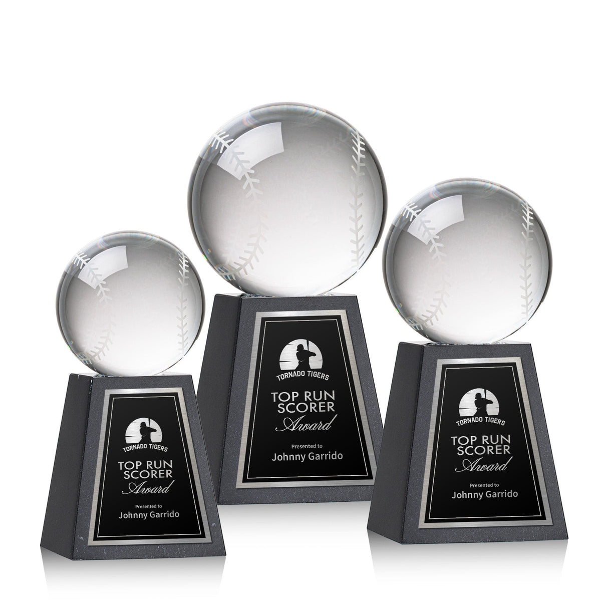 Baseball Award on Tall Marble Base