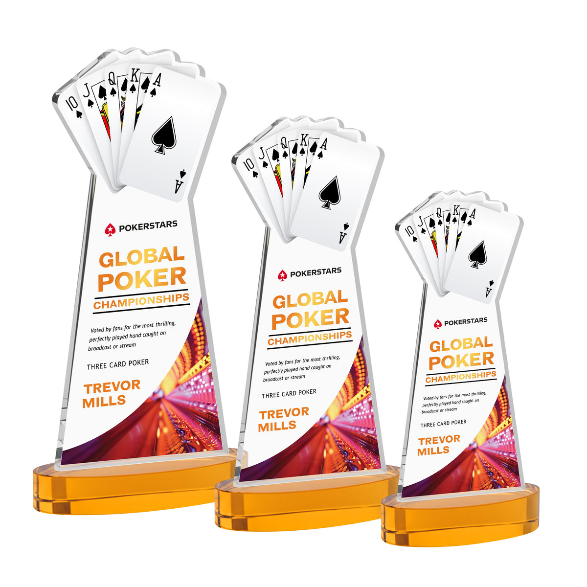 Poker VividPrint™ Award on Alberton Base - Amber