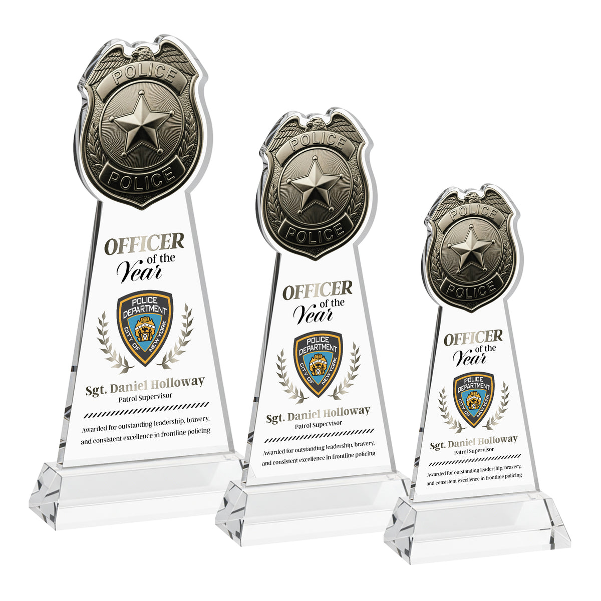 Police Badge VividPrint™ Award on Hartford Base