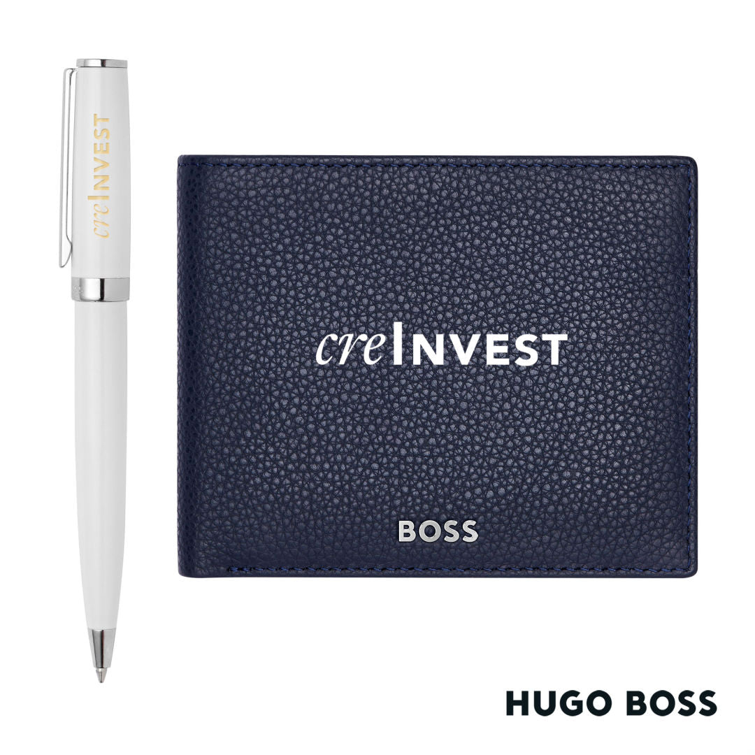 Hugo Boss® Ballpoint Pen & Wallet Set – Navy