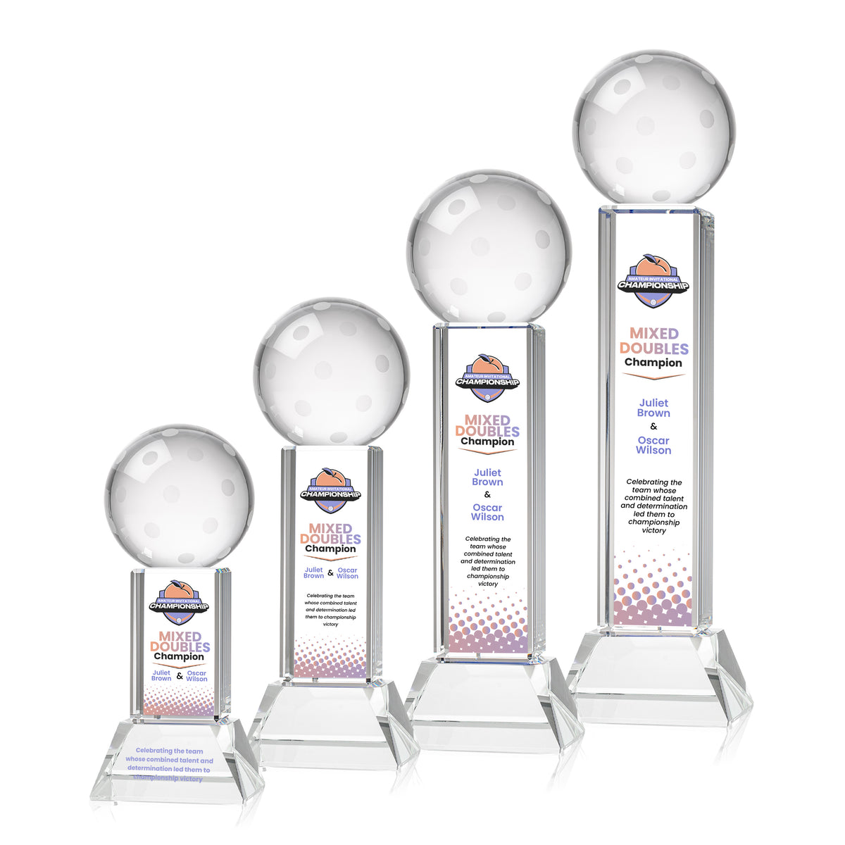 Pickleball VividPrint™ Award on Stowe Base