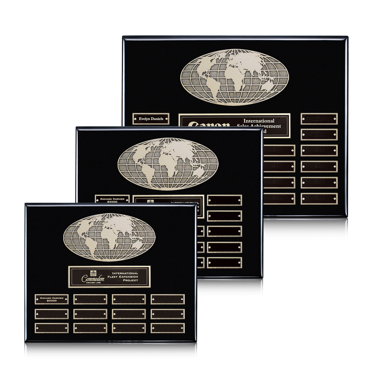 World Globe Perpetual Plaque — Horizontal Options