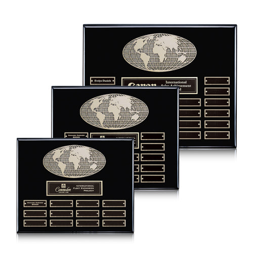 World Globe Perpetual Plaque — Horizontal Options