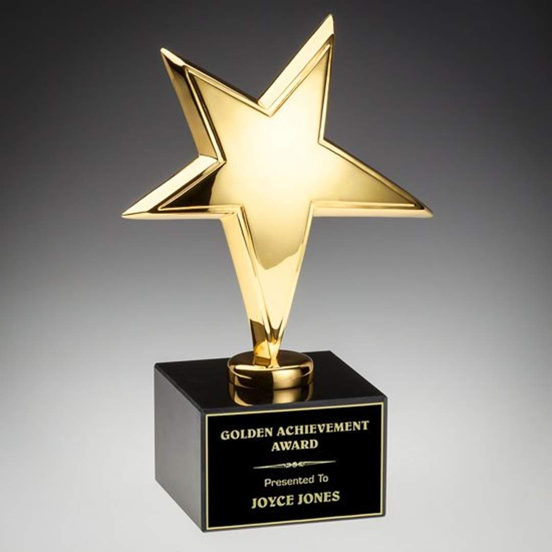 Gold Rising Star Award on Marble