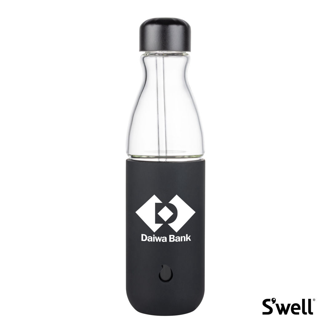 Swell® Glass Original Bottle w/Straw - 18oz — Onyx Glass — SWL023-OX