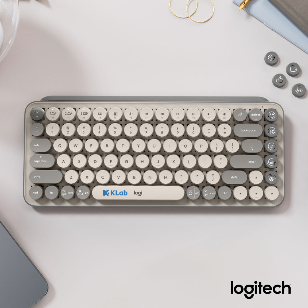 Logitech® POP Keys Keyboard – Mist PMS 7527 C, PMS Cool Gray 8 C, PMS Cool Gray 4 C