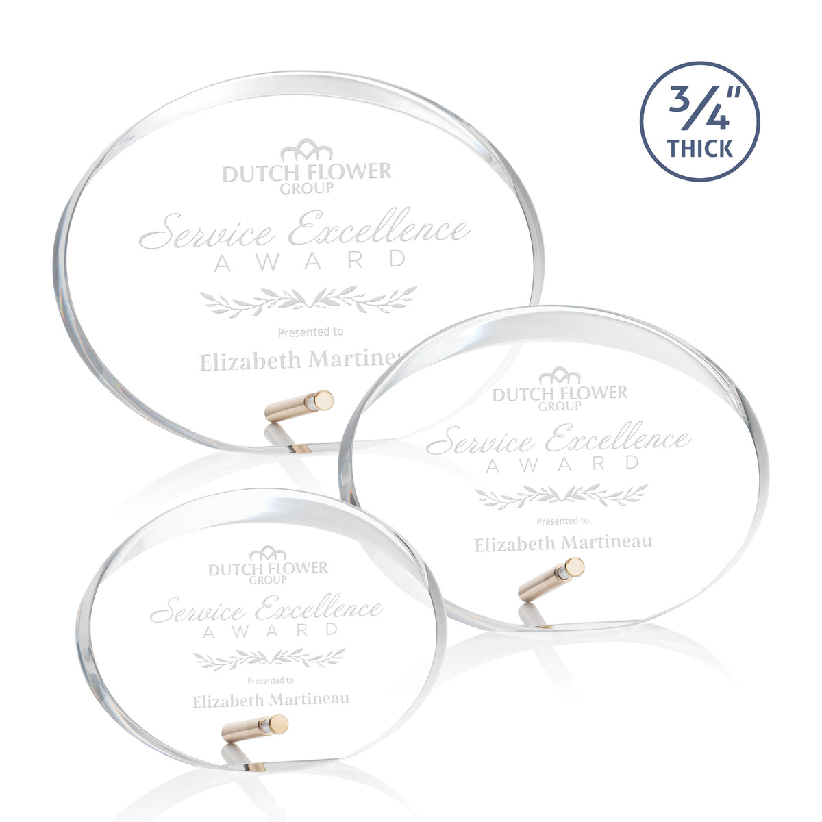 Mosaic Oval Award — Finish, Version and Size