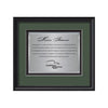 Raven Certificate TexEtch Framed Award
