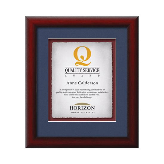 Eco Artisan Paper Certificate Framed Award