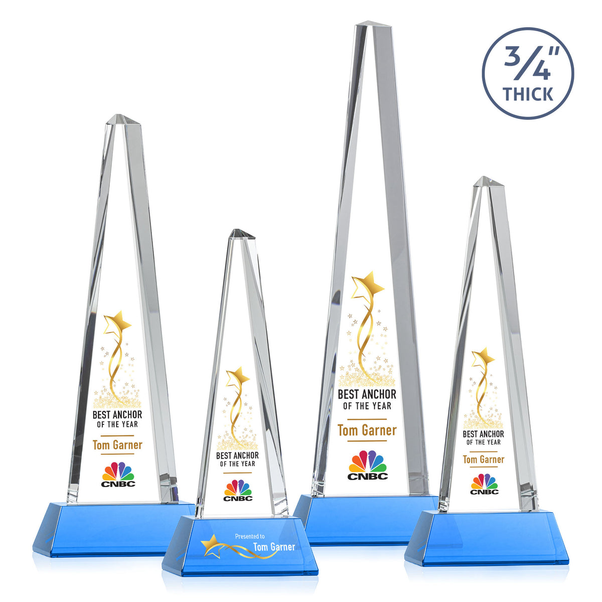 Majestic Tower VividPrint™ Award on Newhaven Base - Sky Blue