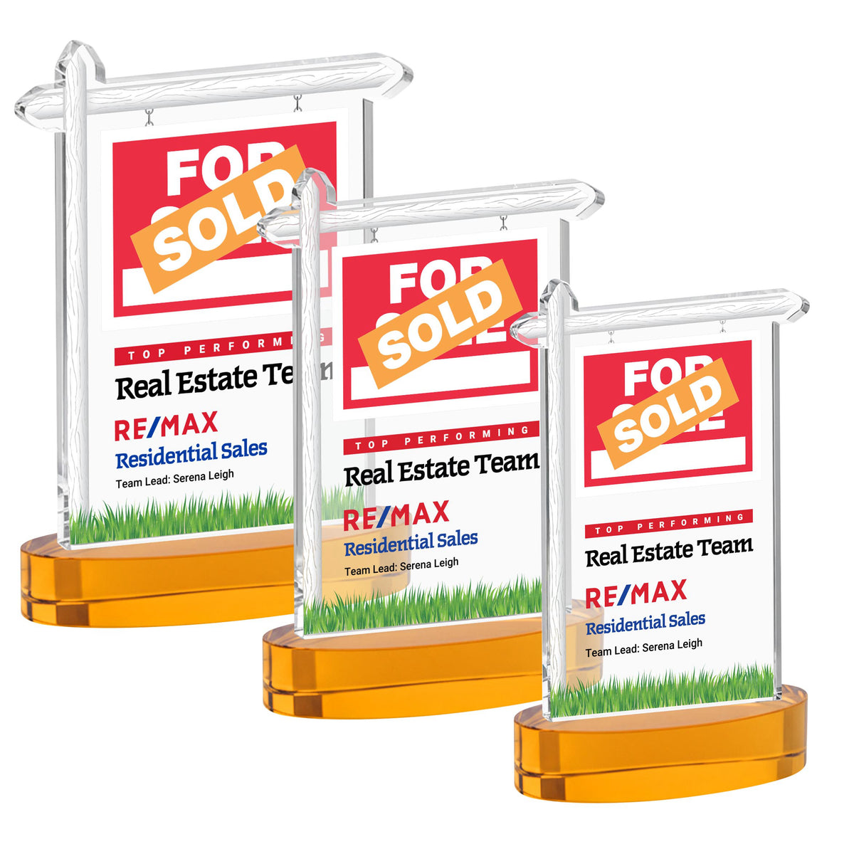 Real Estate VividPrint™ Award on Alberton Base - Amber