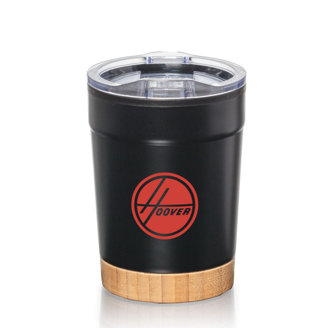 Eduardo Double Wall Tumbler w/Bamboo Base - 12oz — Black — D557-BK