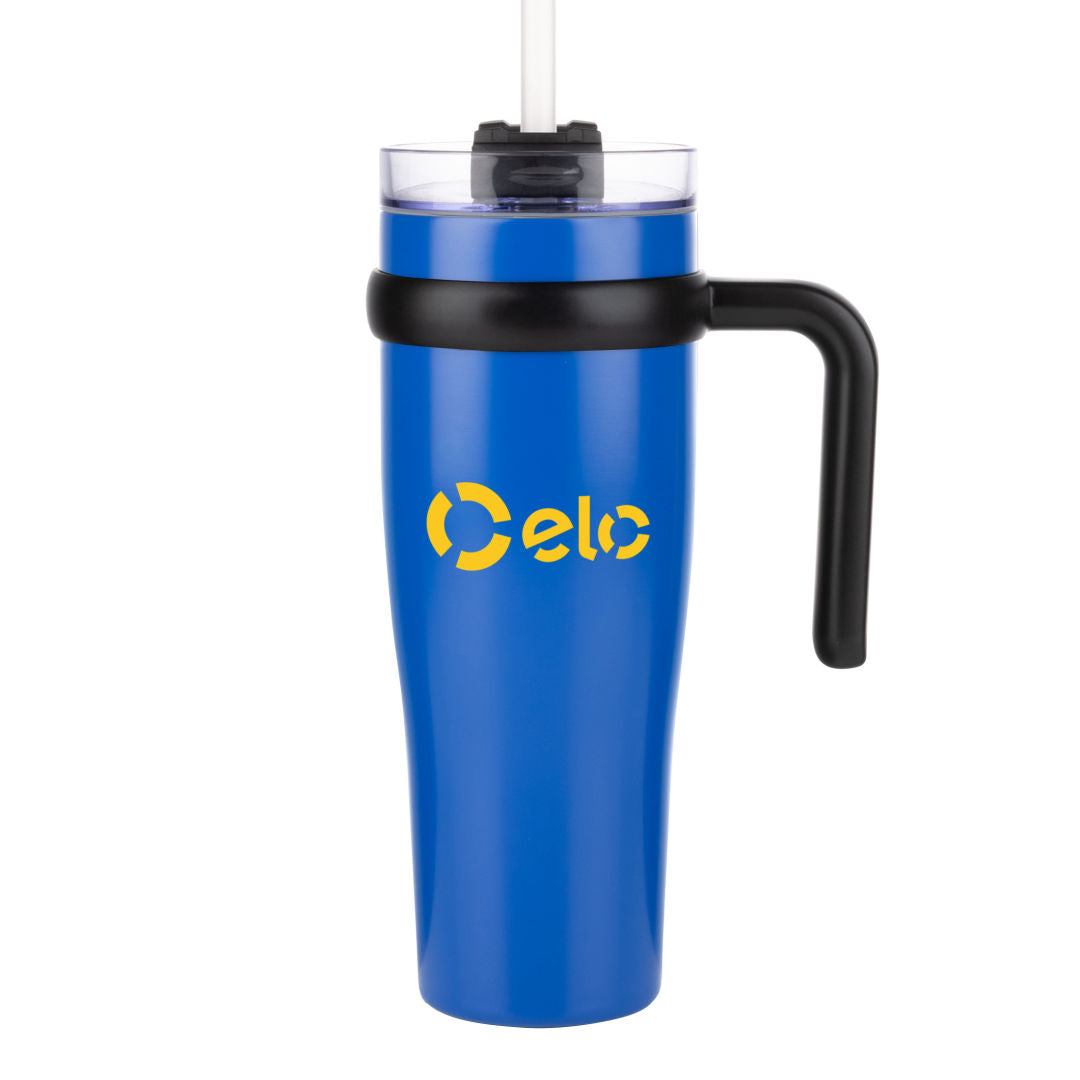 Aralia Tumbler w/Handle & Straw Lid - 30oz — Blue — D815-BL