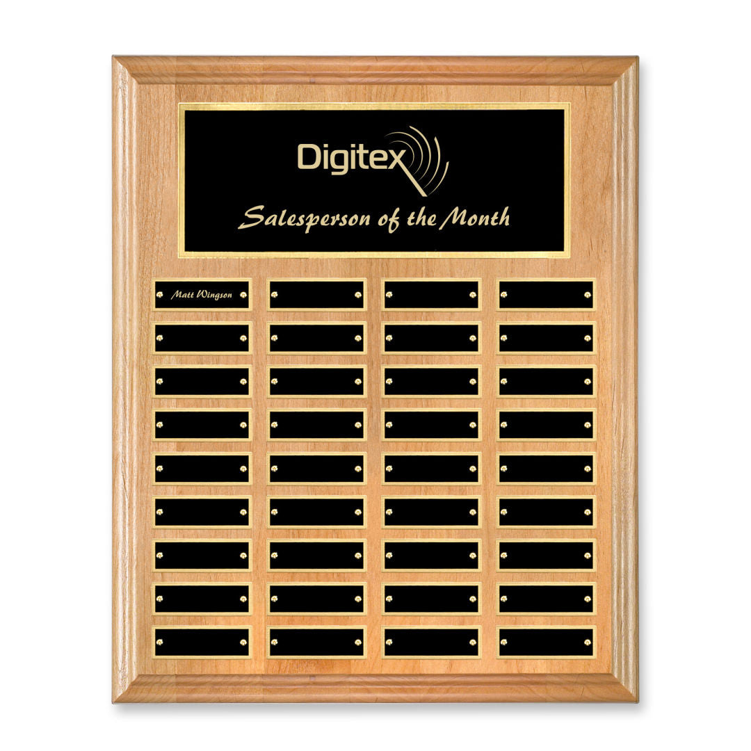 Erindale (Vert) Perpetual Plaque - Red Alder/Gold