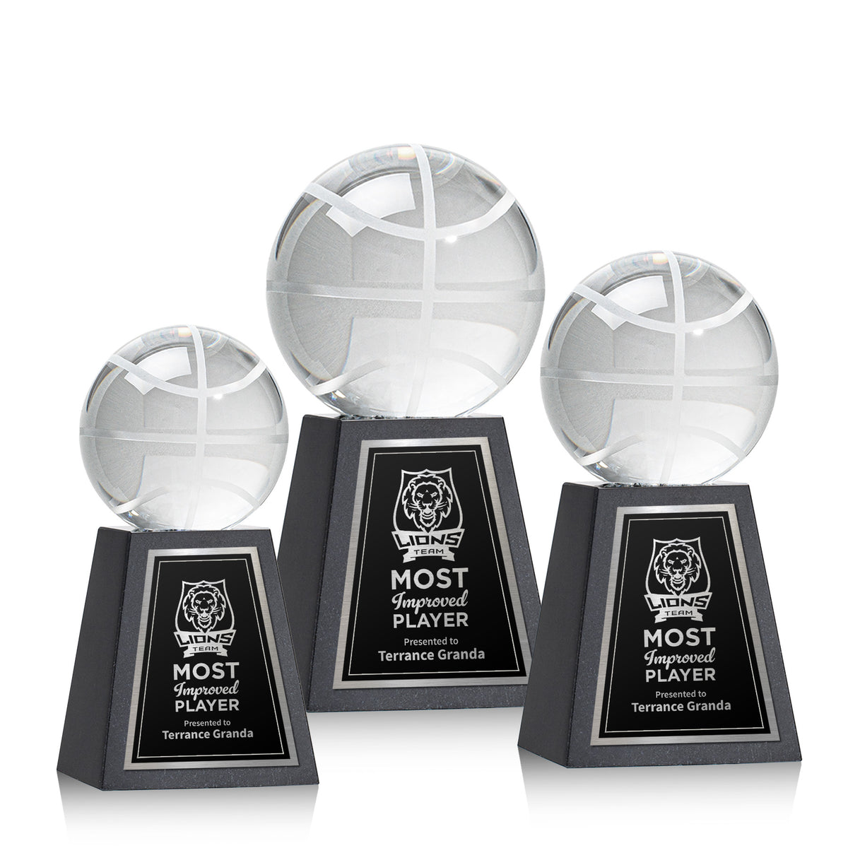 Basketball Award on Tall Marble Base
