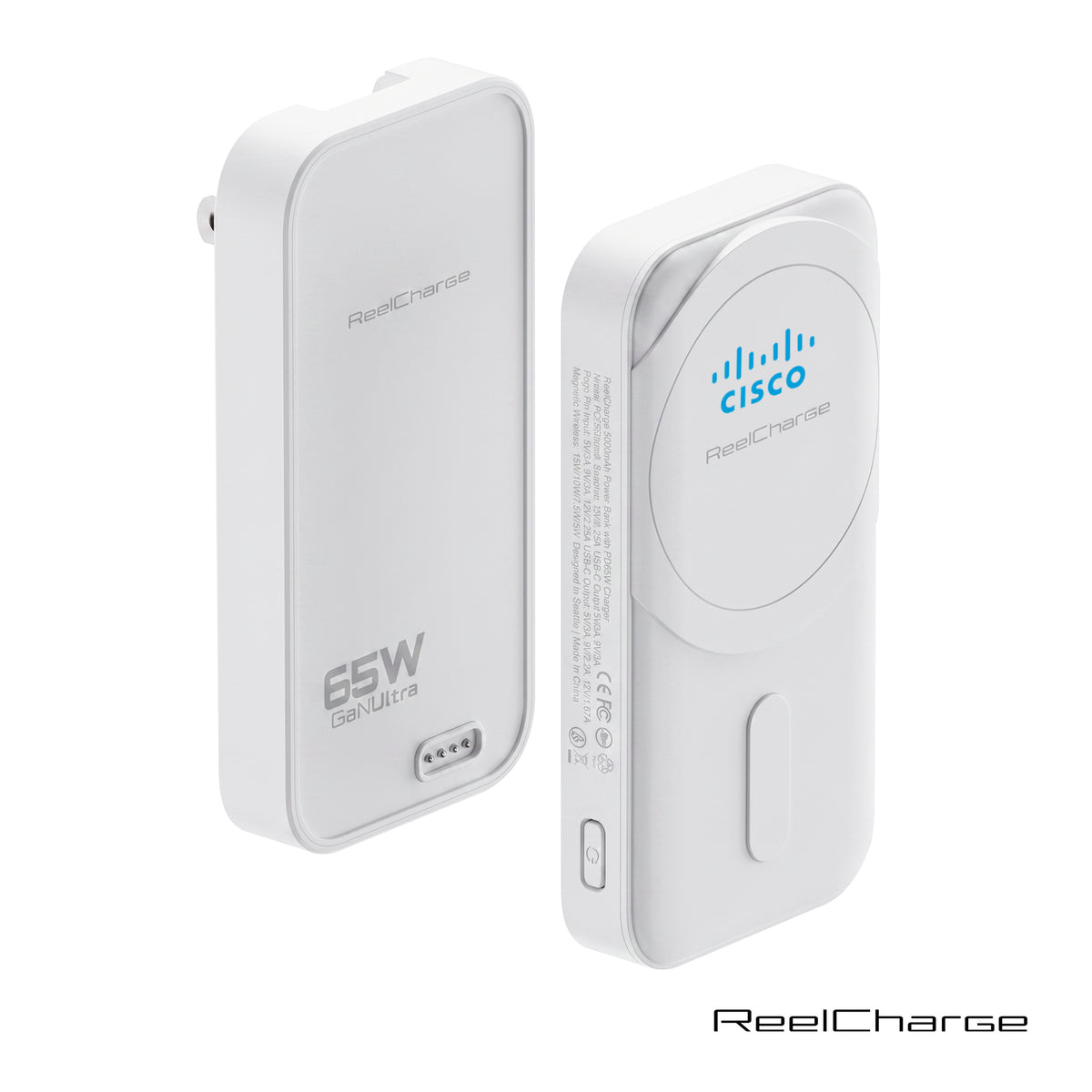 ReelCharge 2 In 1 Power Bank Slim Wall Charger