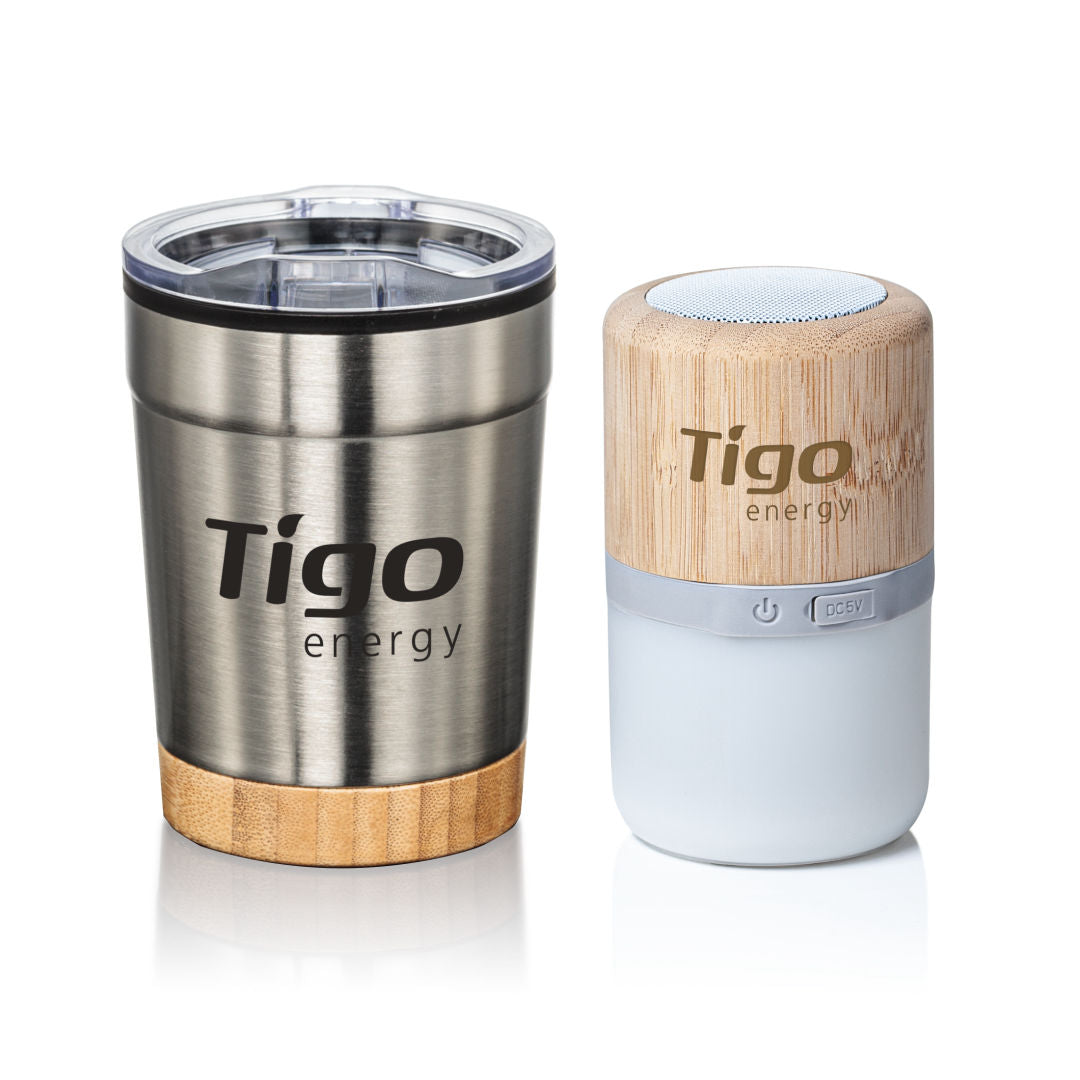Eduardo Tumbler & Speaker Gift Set — Stainless Steel — G557-269-SS