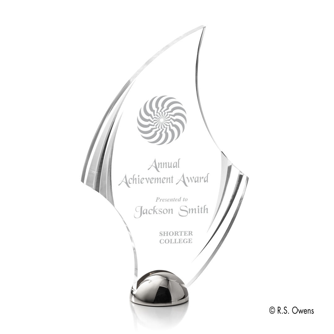 Flourish Hemisphere Award - Laser Engraved