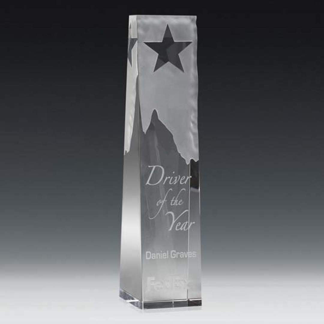 Star Obelisk Crystal Award — Sculpted Peak