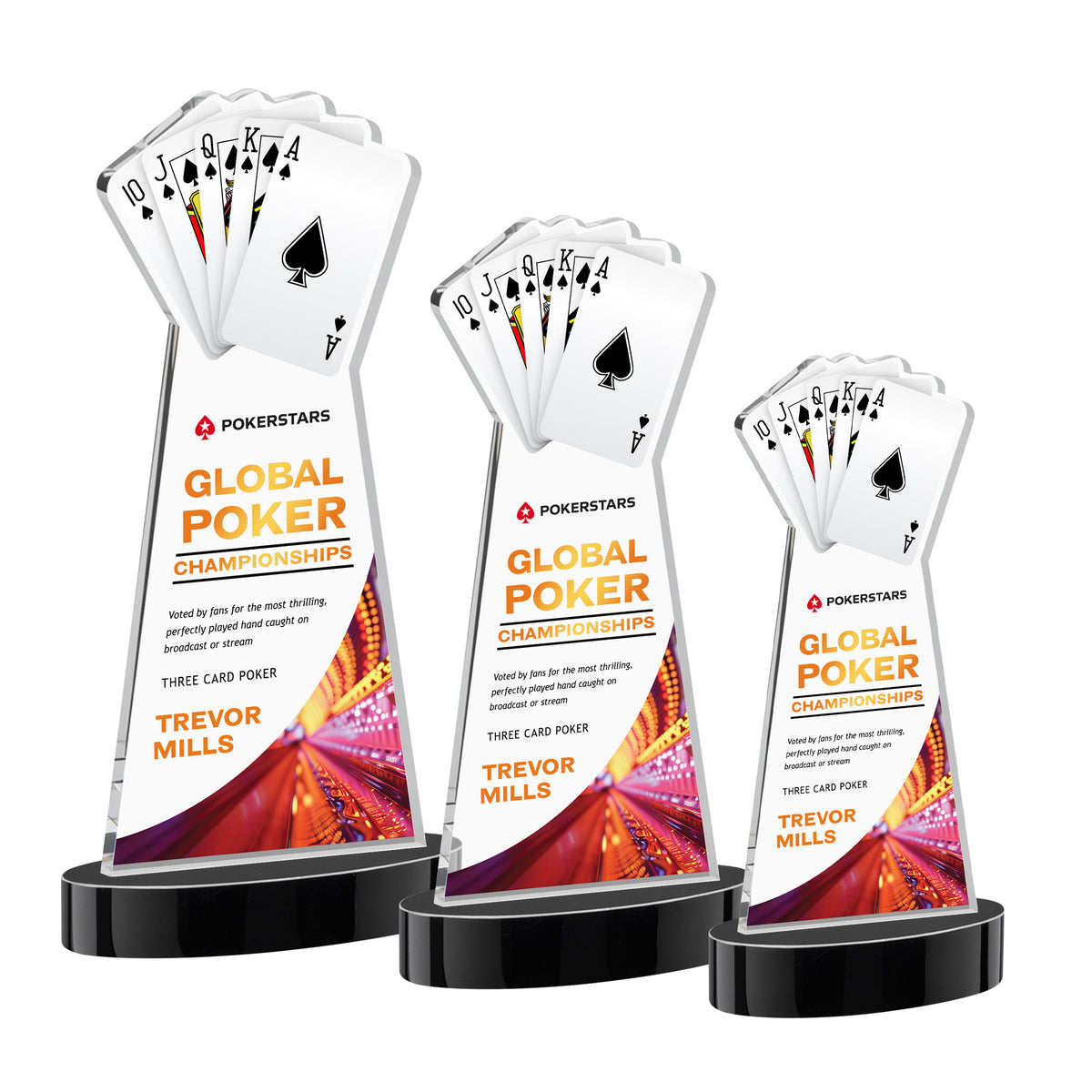 Poker VividPrint™ Award on Alberton Base - Black