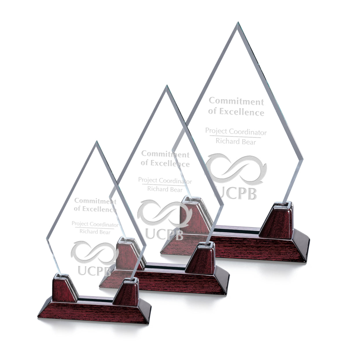 Sunrise Award - Starfire/Rosewood 8¾"
