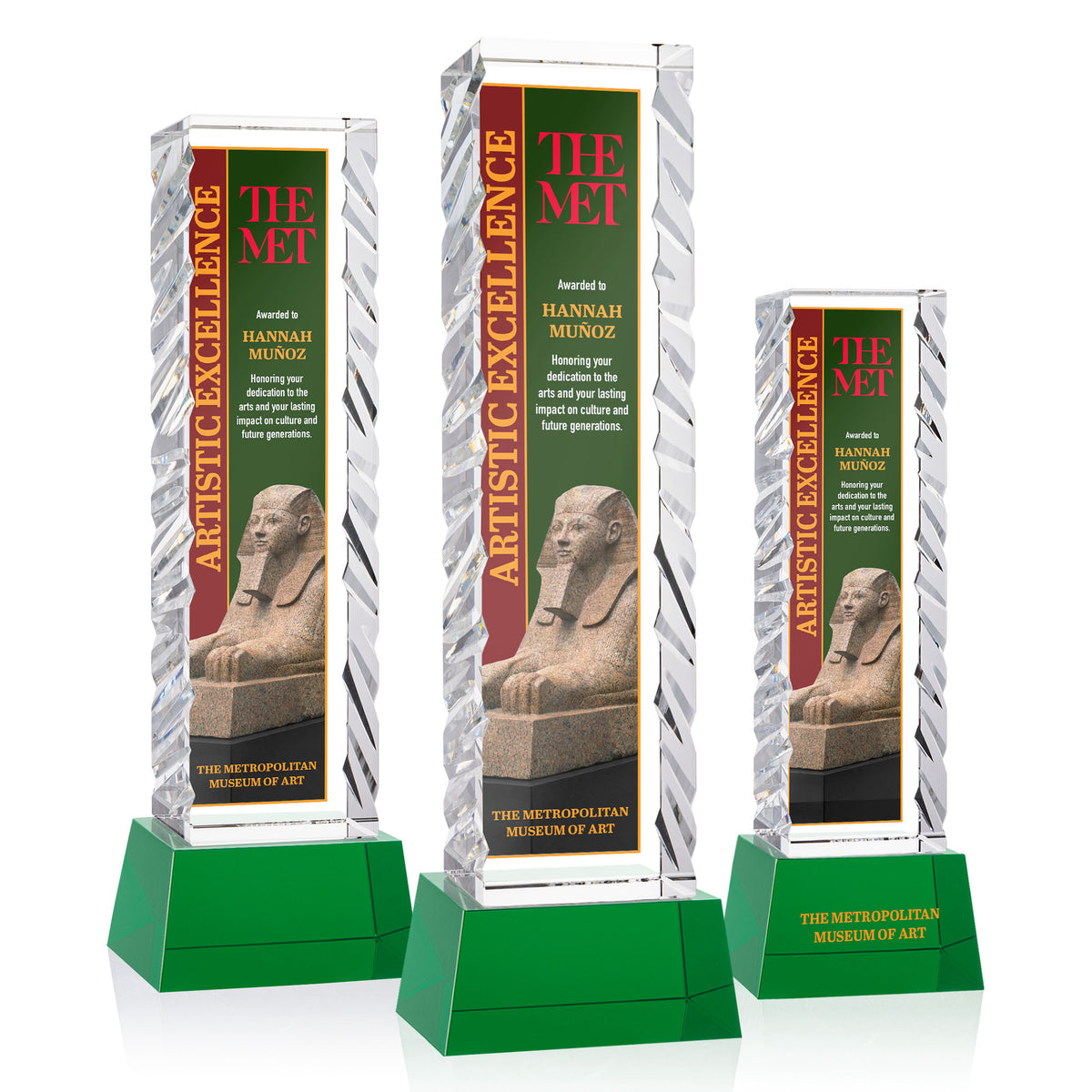 Arezzo VividPrint™ Award on Base - Green