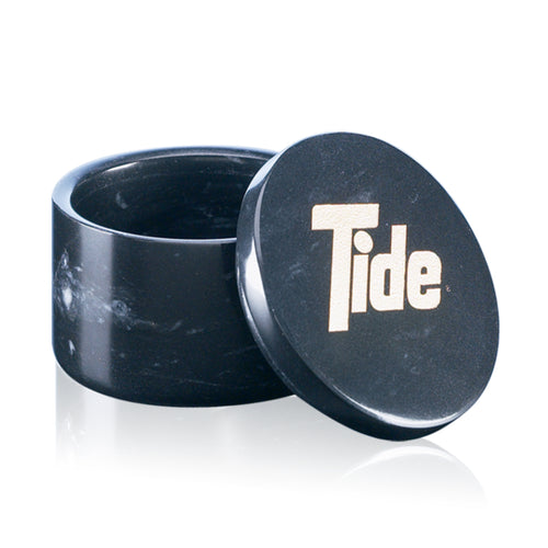 Round Box - Black Marble