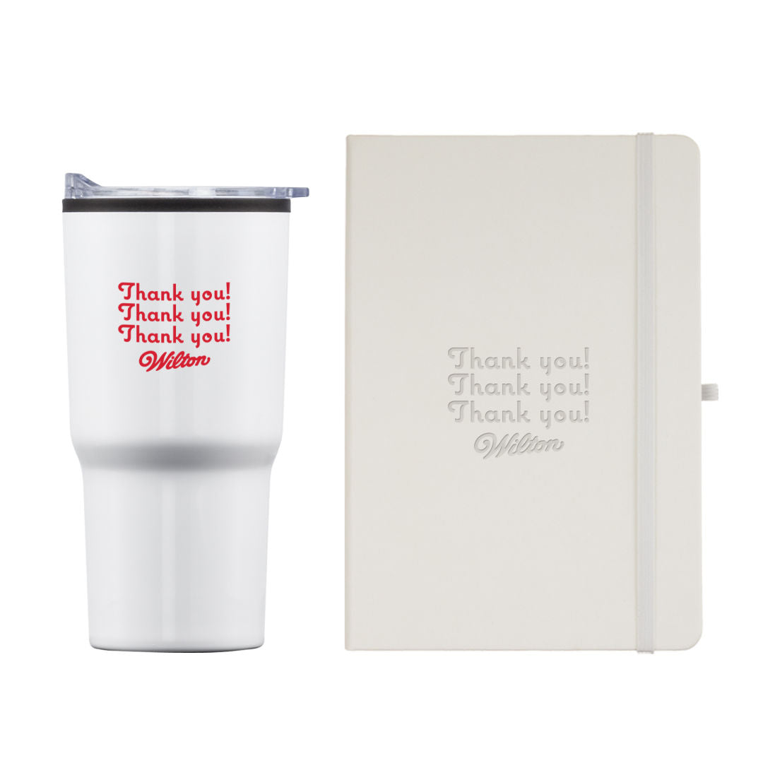 Eccolo® Cool Journal/Bexley Tumbler Gift Set — White — G401-101-WH