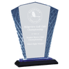 Blue Accent Glass Award — 8 Inches, Fan, Flame or Rectangle