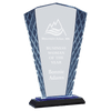 Blue Accent Glass Award — 9.5 Inches, Fan or Flame