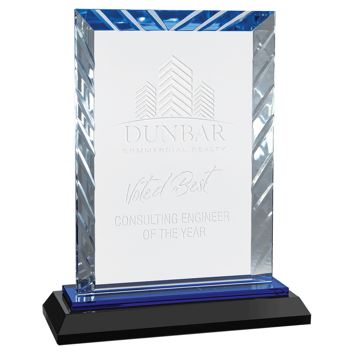Blue Accent Glass Award — 7 Inches, ACG51BU