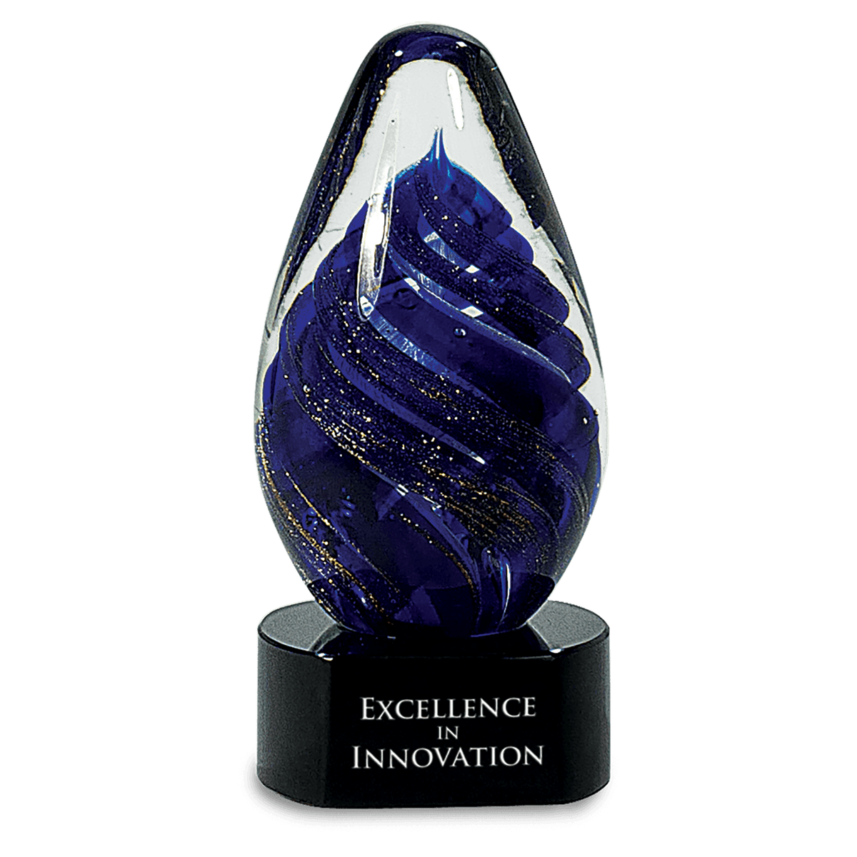 Blue Tear Drop Art Glass
