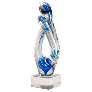 12" Contemporary Blue Accent Art Glass — No Plate