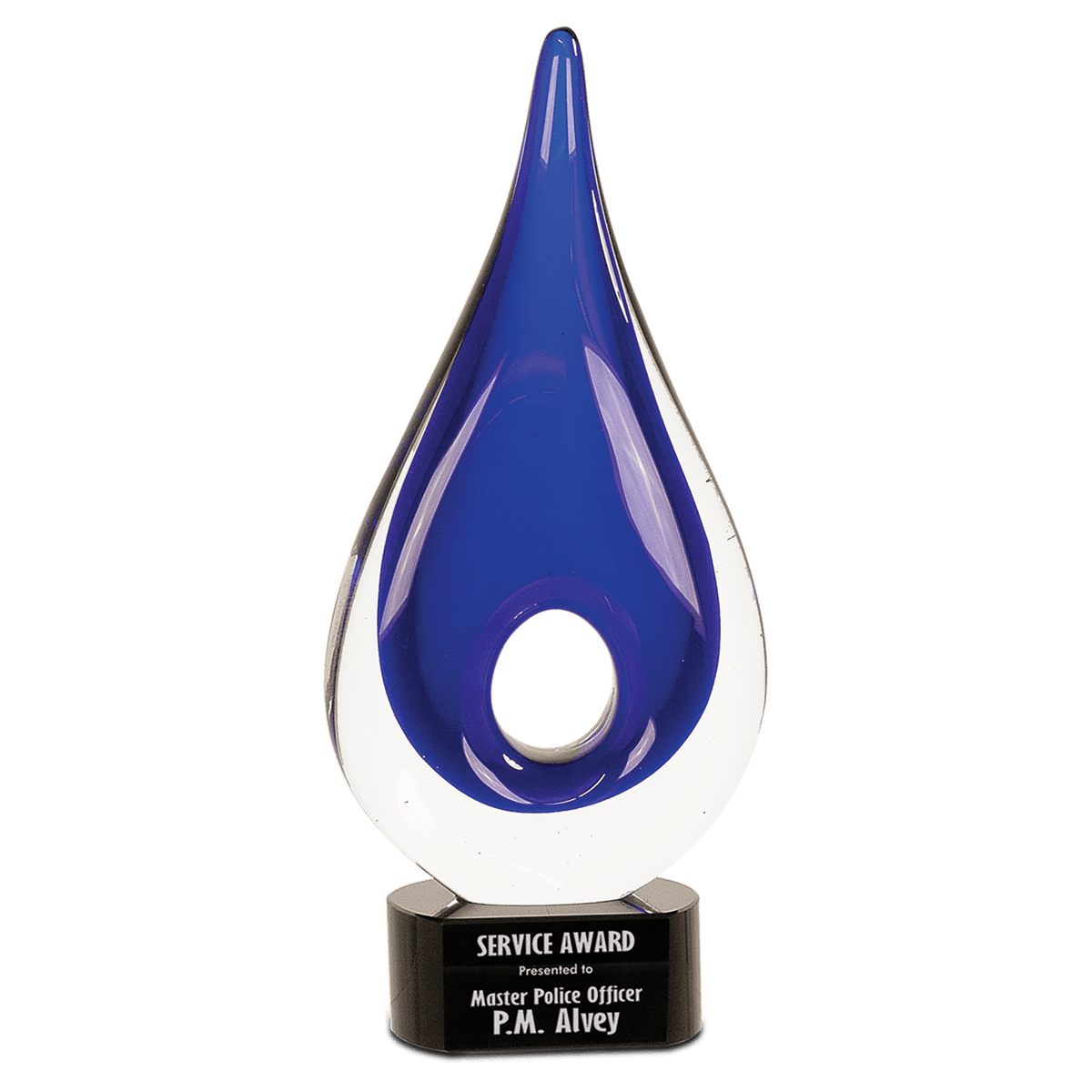 Blue Round Window Raindrop Art Glass