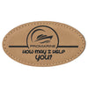 3 1/4" x 1 3/4" Personalized Leatherette Oval Badge with Magnet