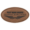 3 1/4" x 1 3/4" Personalized Leatherette Oval Badge with Magnet