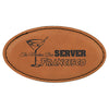 3 1/4" x 1 3/4" Personalized Leatherette Oval Badge with Magnet