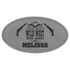 3 1/4" x 1 3/4" Personalized Leatherette Oval Badge with Magnet