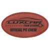 3 1/4" x 1 3/4" Personalized Leatherette Oval Badge with Magnet