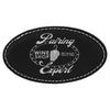 3 1/4" x 1 3/4" Personalized Leatherette Oval Badge with Magnet
