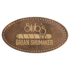 3 1/4" x 1 3/4" Personalized Leatherette Oval Badge with Magnet