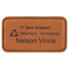 3 1/4" x 1 3/4" Personalized Leatherette Badge with Magnet