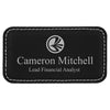3 1/4" x 1 3/4" Personalized Leatherette Badge with Magnet