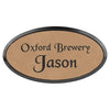 3" x 1 1/2" Personalized Leatherette Oval Badge with Frame