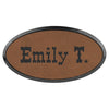 3" x 1 1/2" Personalized Leatherette Oval Badge with Frame