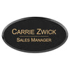 3" x 1 1/2" Personalized Leatherette Oval Badge with Frame