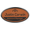 3" x 1 1/2" Personalized Leatherette Oval Badge with Frame