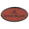 3" x 1 1/2" Personalized Leatherette Oval Badge with Frame